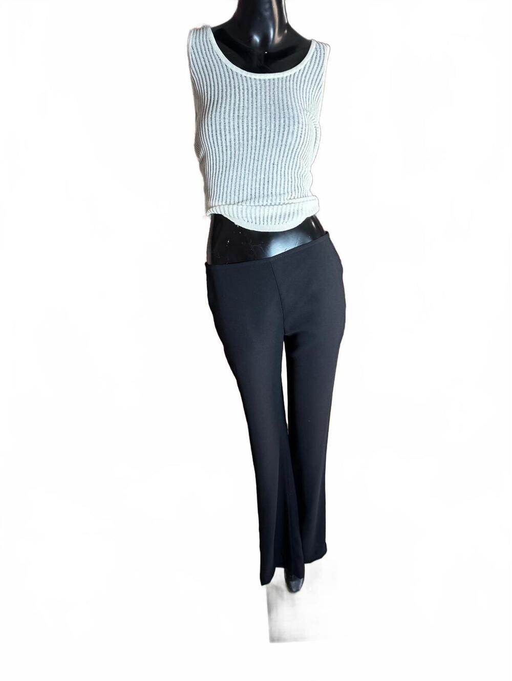 Vintage Mark Wong Nark Black V-Waist Flare Pants 90s Y2K Minimalist XS